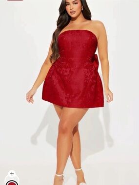 Fashion Nova Grace Strapless Micro Mini Dress Strapless Red Mini Dress Size NWT
